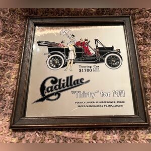 Vintage Mirrored Advertising Auto Cadillac Touring “Thirty” for 1911 Wall Decor